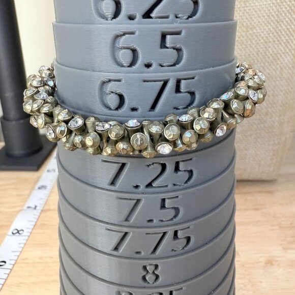 Banana Republic Rhinestone & Antiqued Gold-Tone Toggle Bracelet - 7.5" Wrist - Picture 4 of 9